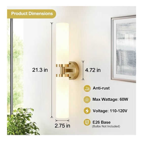 Modern Gold and White Wall Sconces